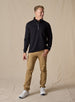 Men’s Optic Quarter Zip in black, full outfit view styled with khaki pants