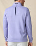 Back view of the Optic Quarter Zip in Blue Shade, highlighting the waffle-knit texture, contrast back detail, and embroidered logo at the collar.