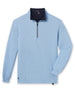 Men’s Optic quarter zip in carolina blue with navy contrast collar, flat lay front view