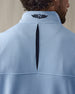 Men’s Optic quarter zip in carolina blue with navy contrast collar, back collar and fabric detail 