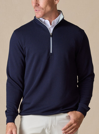 Men’s Optic Quarter Zip in navy, on-model front view