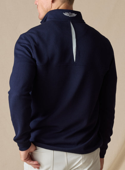 Men’s Optic Quarter Zip in navy, back view