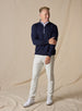 Men’s Optic Quarter Zip in navy, full outfit view