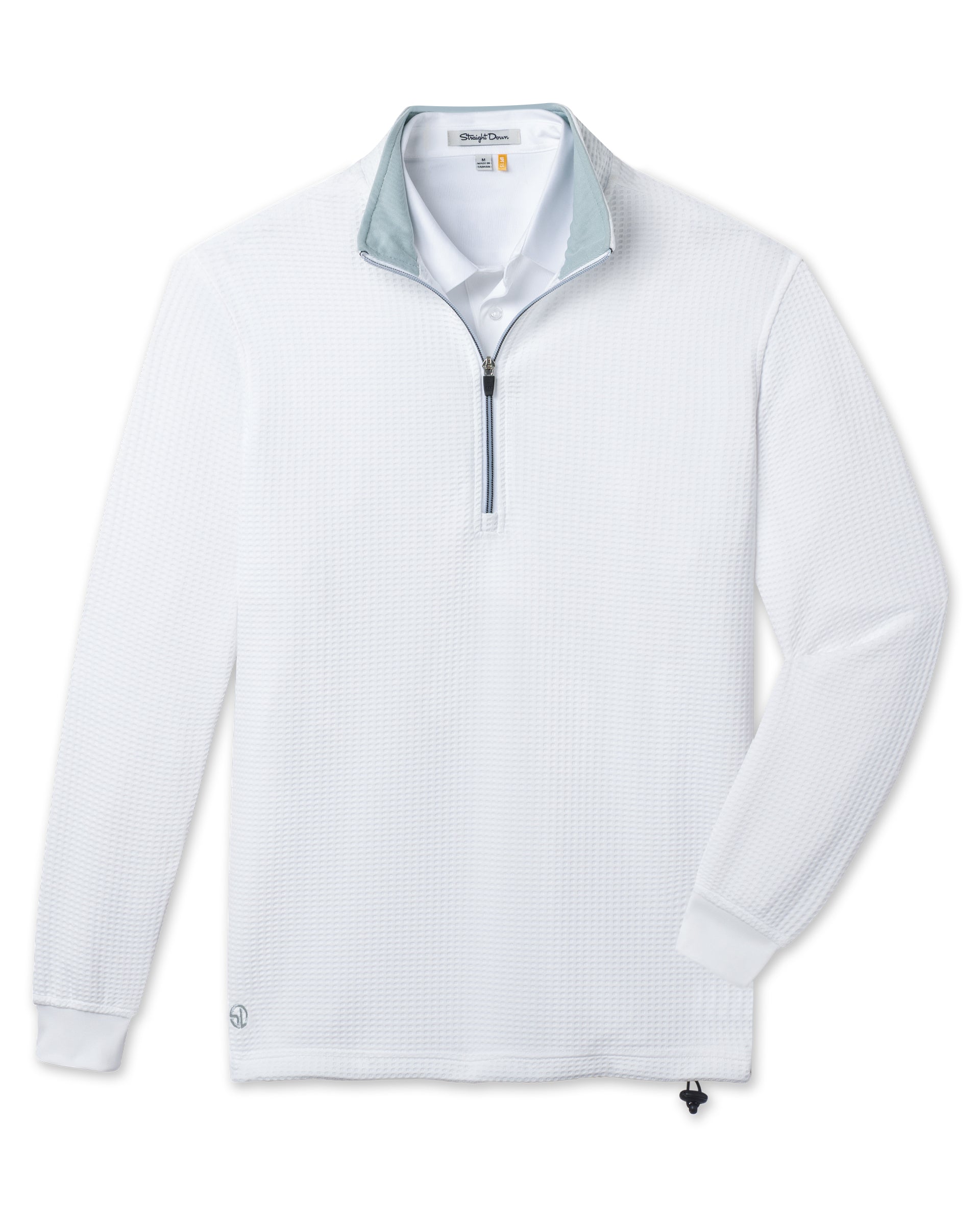 Men’s Optic Quarter Zip in white, front view