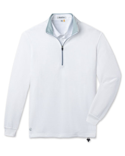 Men’s Optic Quarter Zip in white, front view