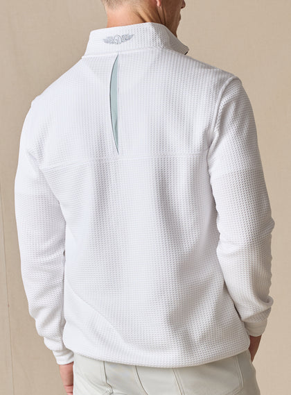 Men’s Optic Quarter Zip in white, back view