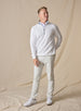 Men’s Optic Quarter Zip in white, full outfit view styled with light pants