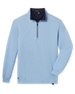 Men’s Optic quarter zip in carolina blue with navy contrast collar, flat lay front view