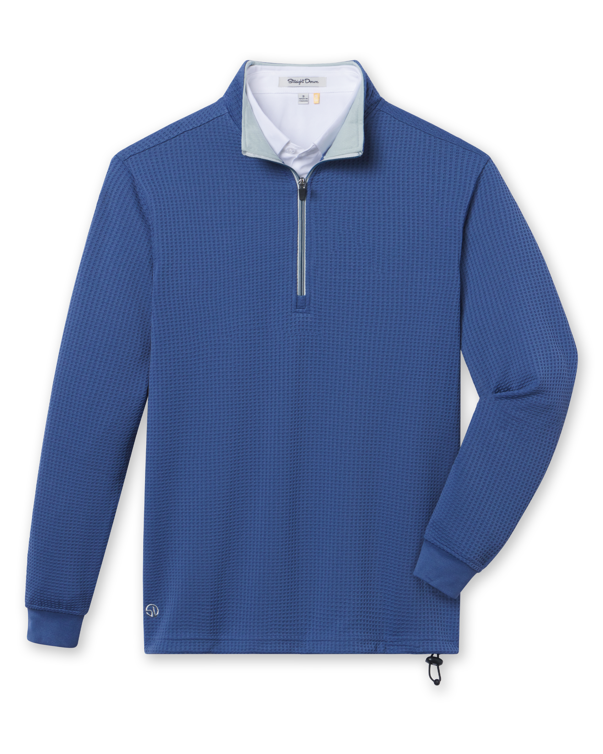 Men’s Optic Quarter-Zip in moonlight blue, flat front view