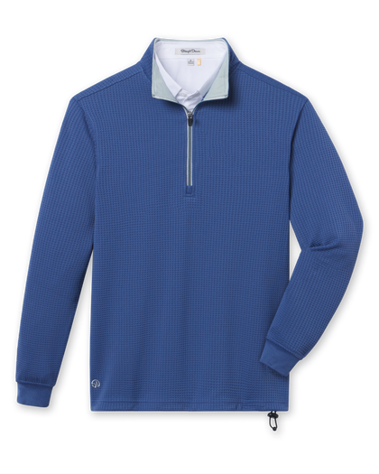Men’s Optic Quarter-Zip in moonlight blue, flat front view