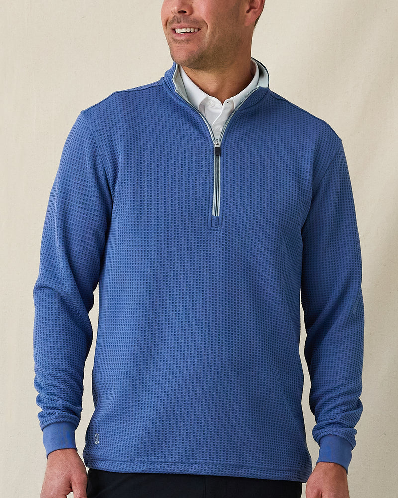 Men’s Optic Quarter-Zip in moonlight blue, on-model front view