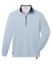 Optic Quarter Zip in Nantucket blue with waffle knit textured performance fabric and contrast collar, front view