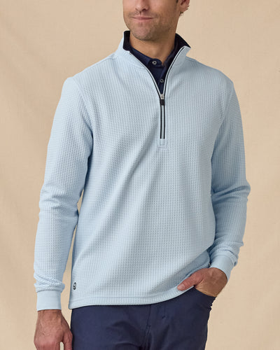 Men’s Optic Quarter Zip in Nantucket Blue, front model view