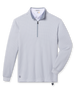Front flat lay of the Optic Quarter Zip in silver featuring waffle-texture fabric