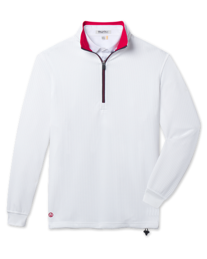 Optic Quarter Zip - White / Flag Red / New Indigo | Straight Down