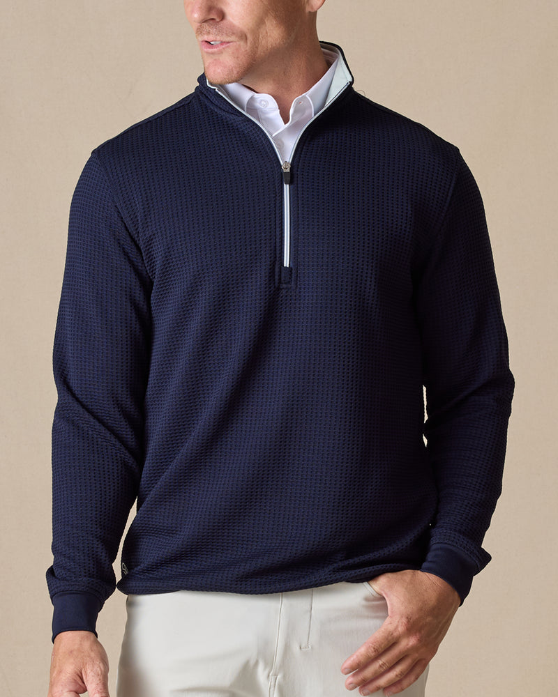 Men’s Optic Quarter Zip in navy, on-model front view