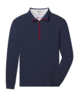 Crusher Quarter Zip in Navy body with Flag Red zipper trim, front flat lay product view