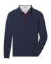 Crusher Quarter Zip in Navy body with Flag Red zipper trim, front flat lay product view