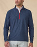 Men’s Crusher Quarter Zip in Navy / Flag Red, front model view