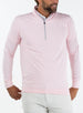 Men's Ballard Quarter Zip Pullover with Soft Pink Base, front model view