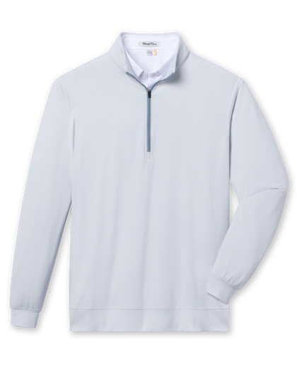 Ballard Quarter-Zip in silver, front product view with clean minimalist design