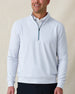 Man wearing Ballard Quarter-Zip in silver, front view styled with dark pants