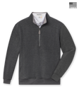 Major Quarter Zip in dark charcoal, front product flat lay view