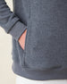 Major Quarter Zip in dark charcoal grey, hand in side pocket detail view
