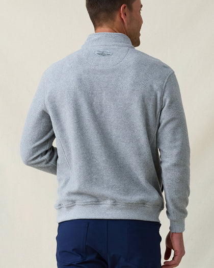 Major Quarter Zip in heather grey, back view