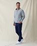Major Quarter Zip in heather grey, full outfit styled with dark pants
