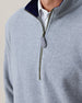 Major Quarter Zip in heather grey, zipper detail view