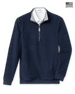 Major Quarter Zip in indigo blue, front product flat lay view