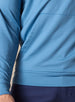 MacKenzie Hoodie in Petrol Blue, pocket seam and hem detail view