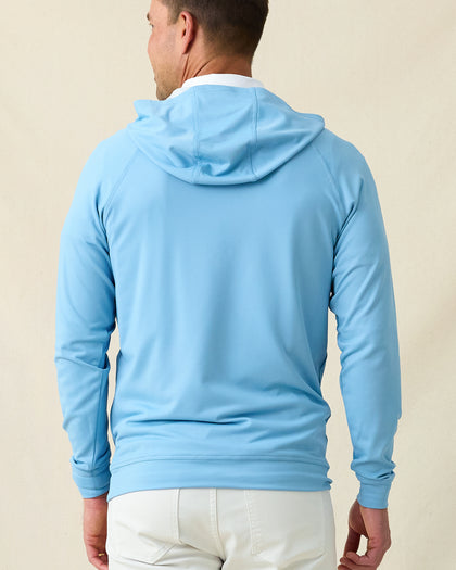 MacKenzie Hoodie in Coastal Blue, back model view