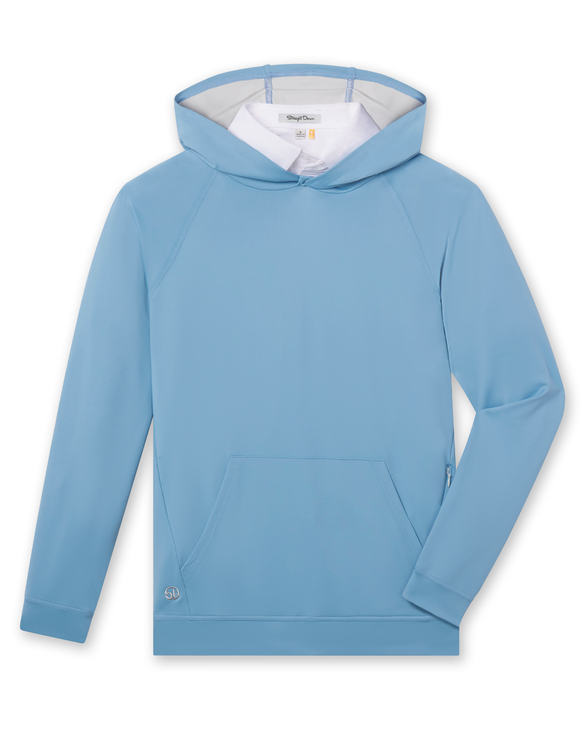 MacKenzie Hoodie in Coastal Blue, front flat lay view