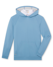 MacKenzie Hoodie in Coastal Blue, front flat lay view