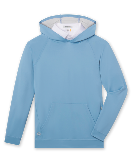 MacKenzie Hoodie in Coastal Blue, front flat lay view