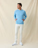 MacKenzie Hoodie in Coastal Blue, full outfit styled with light pants