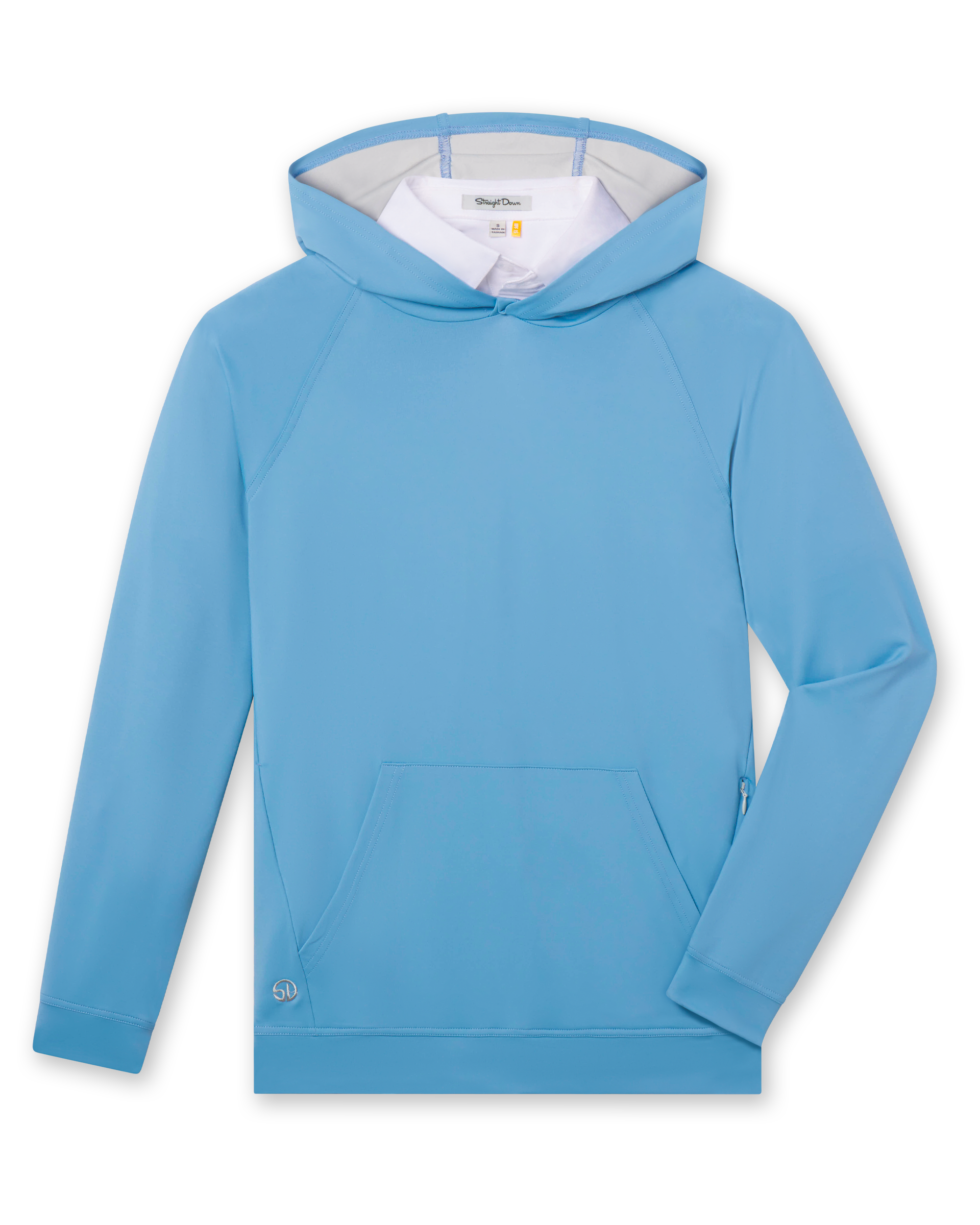 MacKenzie Hoodie in Ocean Blue, front flat lay view
