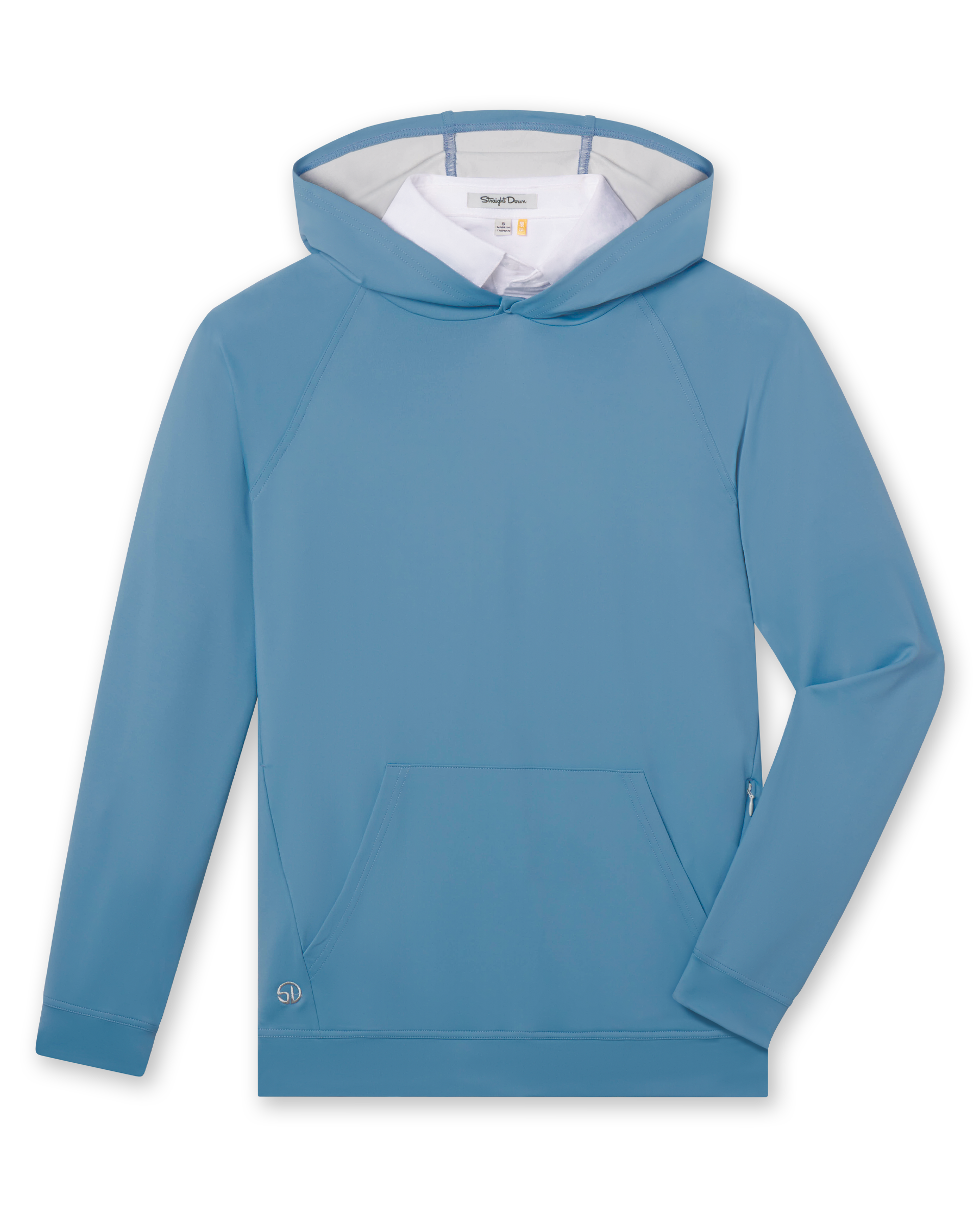 MacKenzie Hoodie in Petrol Blue, front flat lay view