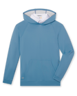 MacKenzie Hoodie in Petrol Blue, front flat lay view