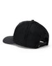 Night Landscape Hat in Black, rear angled view featuring a black mesh trucker cap with a black snapback closure and small Straight Down logo tab on the left side