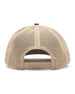 El Toro Hat in Brown, back view featuring a tan mesh trucker cap back with a snapback adjustable closure
