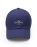 Straight Down SD Mountain Hat in Navy, front view showing navy structured body with red, white, and blue Straight Down mountain patch on front panel