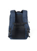 Straight Down Montana Backpack in New Indigo, back view featuring a padded mesh back panel, adjustable shoulder straps with a chest buckle strap, and side adjustment buckles