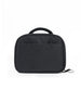 Straight Down Montana Dopp Bag in Black, back view featuring a black toiletry bag with a back slip pocket, top carry handle, and zip closure pull