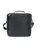 Straight Down Montana Cooler Bag in Black, back view featuring a black insulated cooler bag with a top carry handle, zip closure, and adjustable black crossbody strap with silver clip hardware
