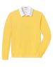 Men's Links Crewneck Sweater in Sunshine, flat lay front view featuring a solid yellow textured knit body with long sleeves and ribbed cuffs and hem