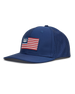 Republic Hat in Navy, side view featuring a Straight Down American flag rubber patch on a navy perforated hat with a structured brim