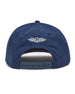 Pin High Rope Hat in Navy, back view featuring the Straight Down logo embroidered in white and a snapback closure